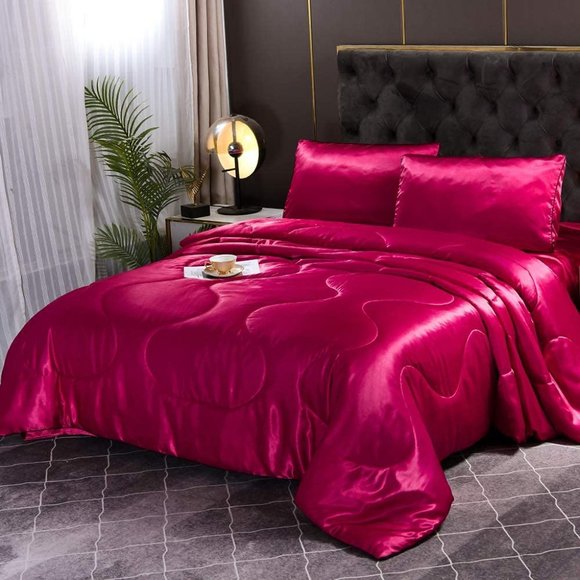 NEW 5pcs Silky Soft Comforter Set Sexy Luxury Ultra Soft - Picture 1 of 16